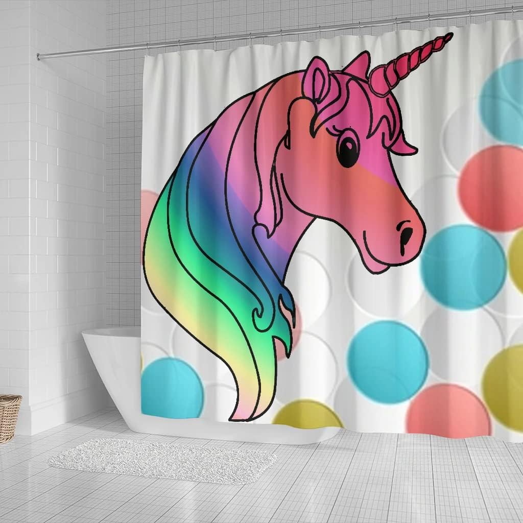 Unicorn Print Shower Curtain for Magical and Whimsical Bathroom Decor