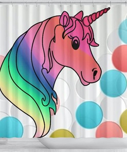 Unicorn Print Shower Curtain for Magical and Whimsical Bathroom Decor