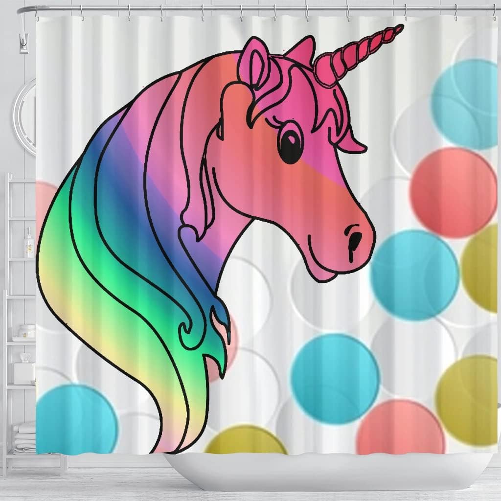Unicorn Print Shower Curtain for Magical and Whimsical Bathroom Decor