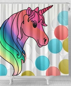 Unicorn Print Shower Curtain for Magical and Whimsical Bathroom Decor