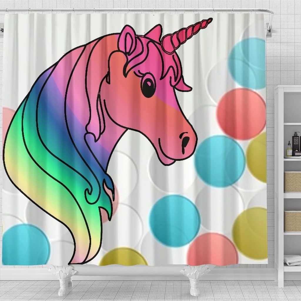 Unicorn Print Shower Curtain for Magical and Whimsical Bathroom Decor