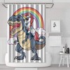 Unicorn Riding Dinosaur T-Rex Heavy Bathroom Curtain - Quirky And Cool Bathroom Decor
