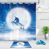 Unicorn Shower Curtain With Stars And Moon Design - A Fairytale Dream Come True