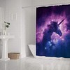 Unicorn and Galaxy Nebula Design Shower Curtain Ideas, Waterproof Fabric