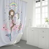 Unicorn and Mermaid Combination Print Shower Curtain for Girls