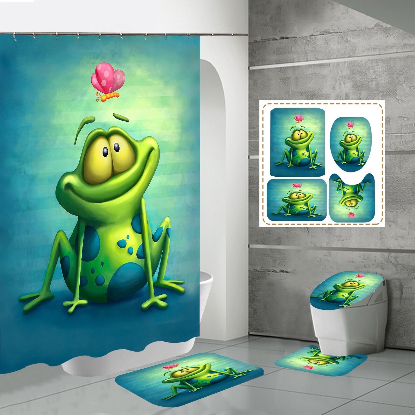 Unique And Cool Frog'S Gift Waterproof Shower Curtain - A Great Addition To Your Bathroom Decor