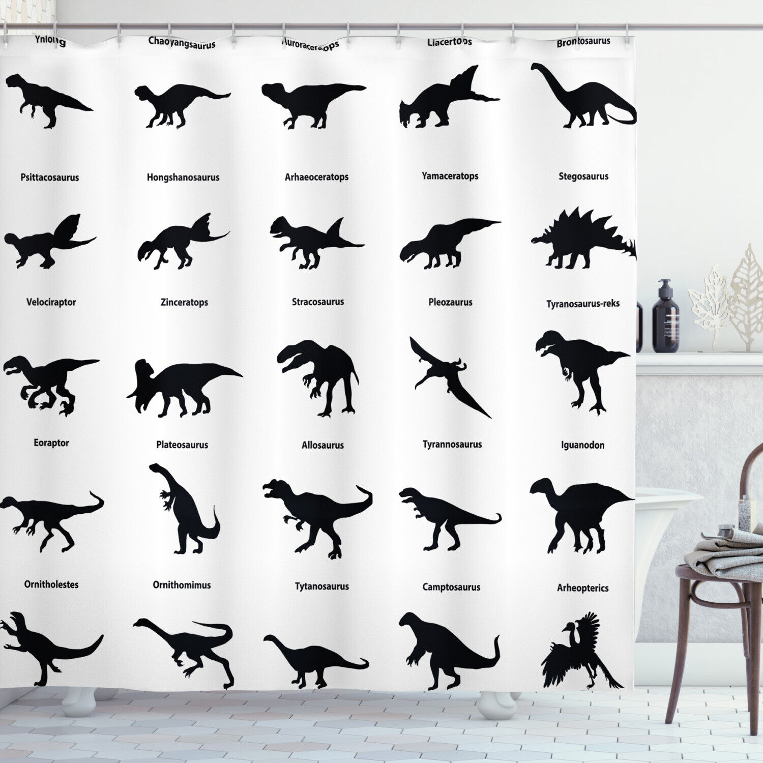 Unique And Fun Evolution Of Wildlife Print Dinosaur Shower Curtain For A Playful And Nostalgic Bathroom Decor