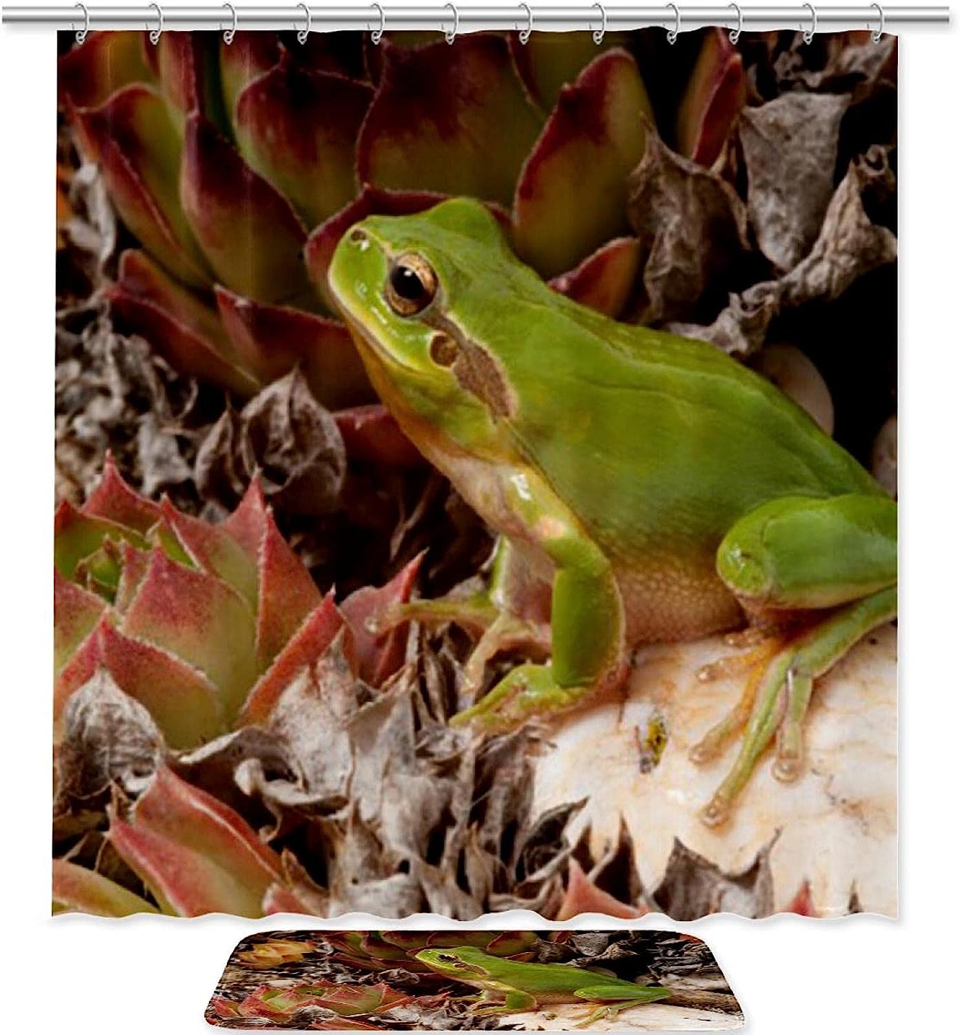 Unique And Fun Frog Waterproof Fabric Shower Curtain - A Perfect Addition To Your Bathroom Decor