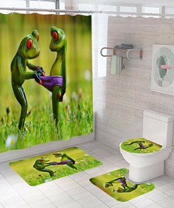 Unique And Fun Frog Waterproof Shower Curtain - A Perfect Addition To Your Bathroom Decor