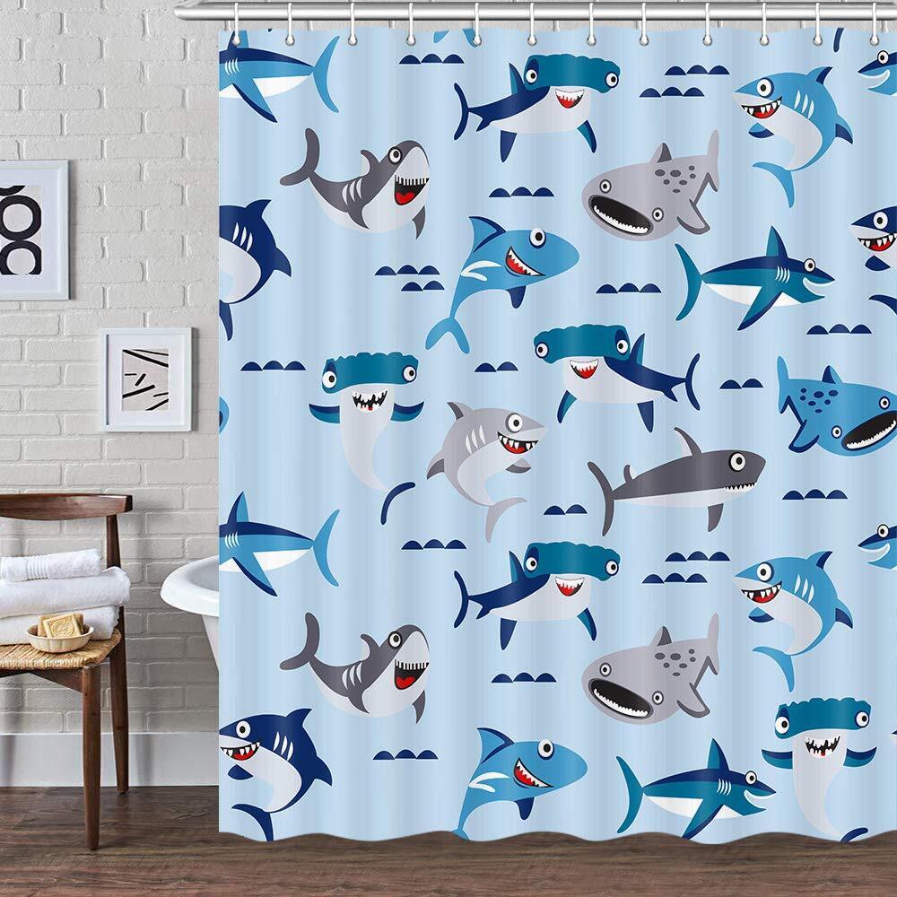 Unique And Interesting Shark Shower Curtain For Bathroom Decor - Image 3