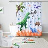 Unique And Stylish Dinosaur Shower Curtain For The Bathroom With A Vintage And Distressed Design