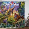 Unique Anicient Animals Dino Shower Curtain For A Fairytales Bathroom