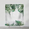 Unique Art-Inspired Green Leaf Print Shower Curtain for a Creatively Designed Bathroom