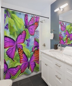 Unique Artsy Butterfly Shower Curtain For Bathroom Decor