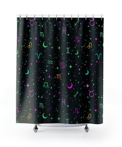 Unique Astrology Print Shower Curtain For Bathroom
