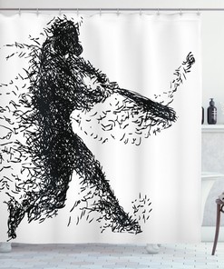Unique Baseball Shower Curtain Design