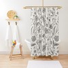 Unique Beige Toile Floral Shower Curtain with French Country Farmhouse Chinoiserie Flowers Garden Pattern