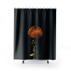 Unique Black Botanical Floral Shower Curtain For Feminine Bathroom Art
