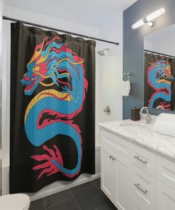 Unique Blue Dragon Shower Curtain For Serene Bathroom Decor