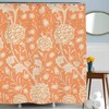 Unique Boho Chic Shower Curtain - Nature Art Floral Theme, Whimsical Art Print, Orange Flower Design
