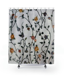 Unique Boho Flower Shower Curtain With Spring Botanical Design For Decorative Bathroom