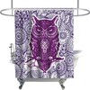 Unique Boho Mandala Floral Abstract Wildlife Animal Theme Fabric Owl Shower Curtain for Your Bathroom Decor