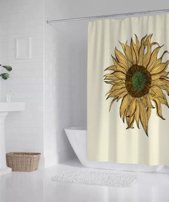Unique Boho Sunflower Shower Curtain for Eye-catching Bathroom Decor