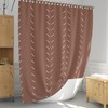 Unique Boho Terracotta Shower Curtain with Geometric Bathroom Decoration and African Mudcloth Style