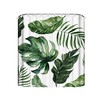 Unique Botanical Coastal Shower Curtain with Tropical Palm Leaves Print 
