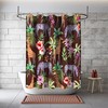 Unique Brown Multidimensional Zebra, Giraffe and Flowers Forest Printed Shower Curtain 