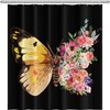 Unique Butterfly And Flower Shower Curtain For An Artistic And Romantic Bathroom
