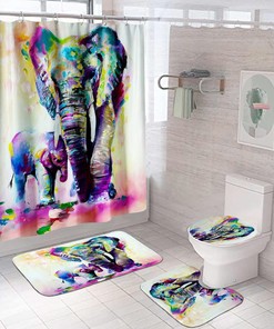 Unique Colorful Elephant Shower Curtain for Indian Touch in Your Bathroom