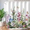 Unique Colorful Plant Pattern Bathroom Shower Curtain