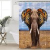 Unique Design Funny Elephant Butterfly Shower Curtain for Bathroom Decor