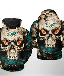 Unique Design Miami Dolphins Skull Team 3D Printed Hoodie