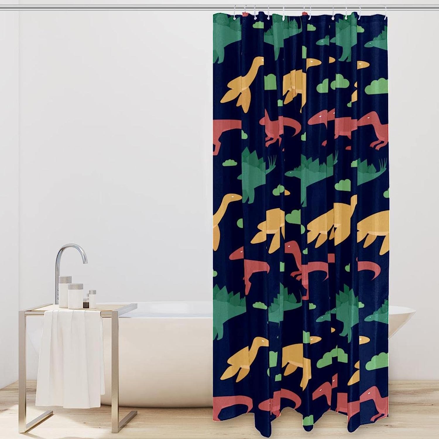 Unique Dino Pattern Shower Curtain For Kids Bathroom - Image 2