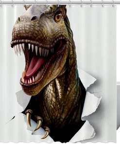 Unique Dinosaur Shower Curtain For A Playful Bathroom