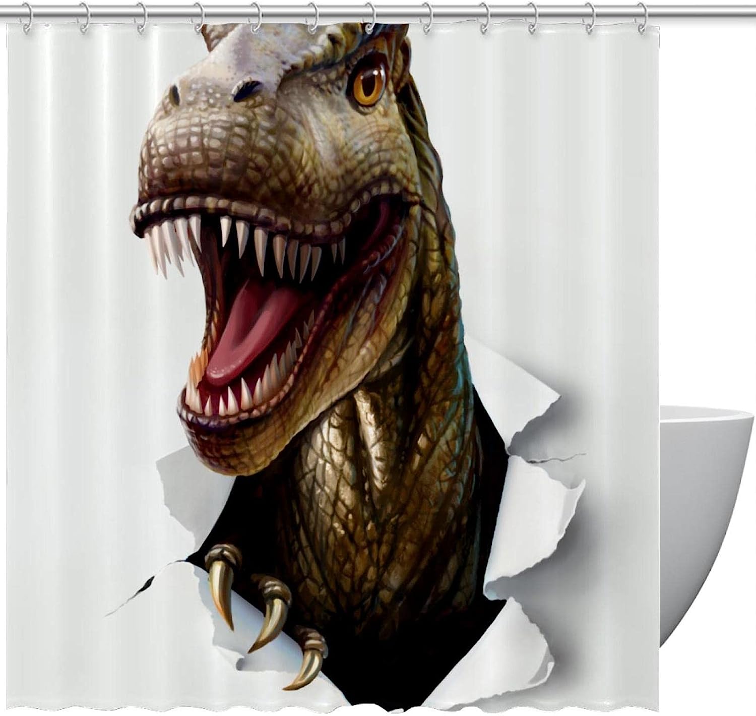 Unique Dinosaur Shower Curtain For A Playful Bathroom
