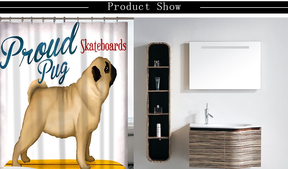 Unique Dog Shower Curtain With Animal Print - Modern Bathroom Decor