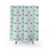 Unique Dolphin And Flamingo Shower Curtain For Beach House Decor