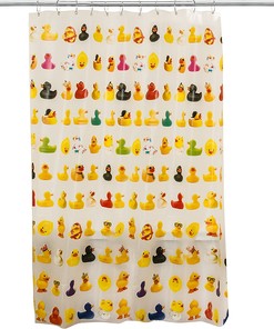 Unique Duckies Print Shower Liner, Lightweight with 12 Rustproof Metal Grommet Holes Shower Curtain 