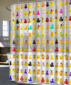 Unique Duckies Print Shower Liner, Lightweight with 12 Rustproof Metal Grommet Holes Shower Curtain 