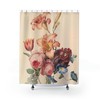 Unique Floral Shower Curtain - Vintage Botanical Shower Curtain for Feminine Bathroom Art