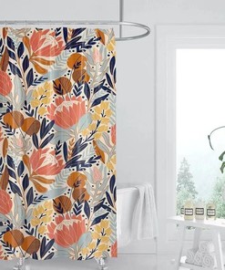 Unique Floral Shower Curtain With Boho Botanical Design For Chic Bathroom
