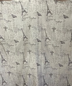 Unique French Shower Curtain With Silky White Fabric And Iconic Parisian Symbols - A Cool Addition To Your Bathroom