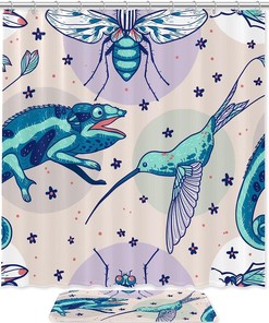 Unique Frog Bird Gecko Waterproof Shower Curtain - A Fun And Playful Touch To Your Bathroom