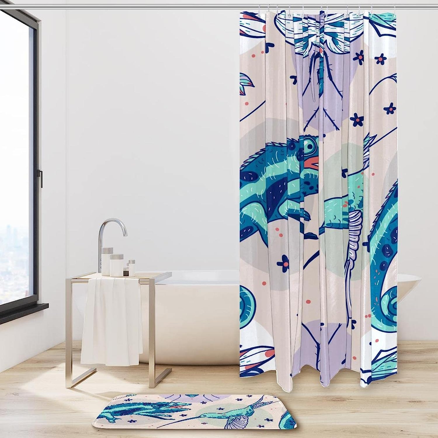 Unique Frog Bird Gecko Waterproof Shower Curtain - A Fun And Playful Touch To Your Bathroom