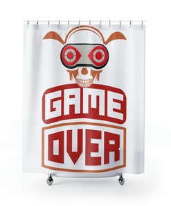 Unique Game Over Shower Curtain Bathroom Decor