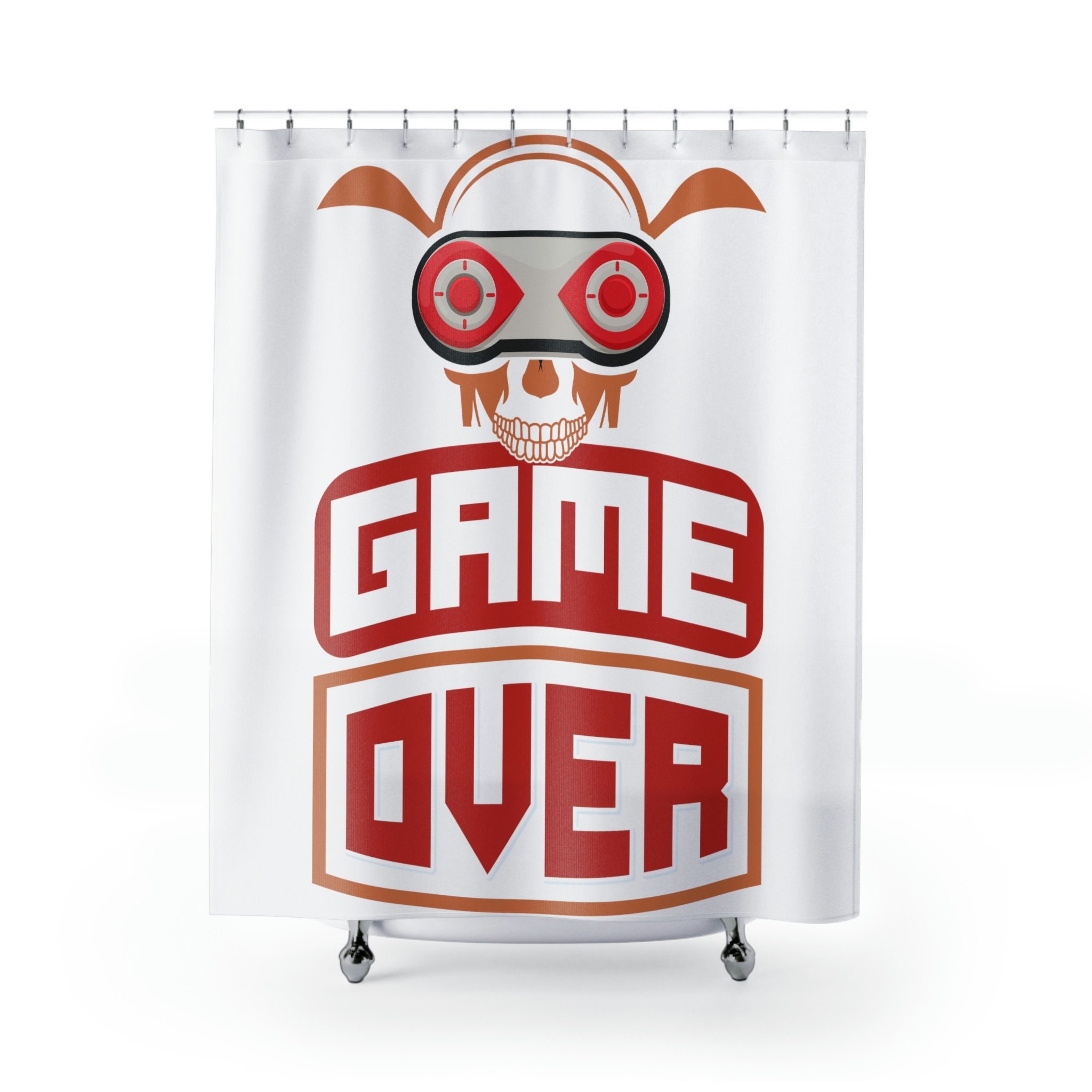 Unique Game Over Shower Curtain Bathroom Decor