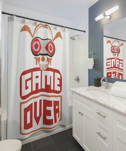 Unique Game Over Shower Curtain Bathroom Decor
